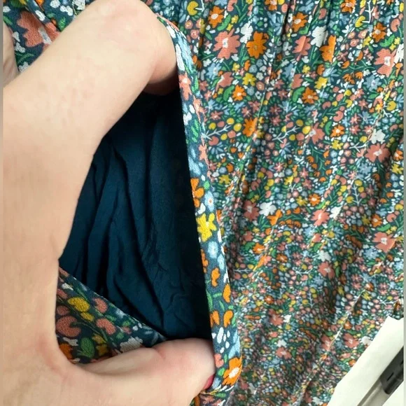 Boden Floral V-Neck Dress - Multicolor - Picture 5 of 6